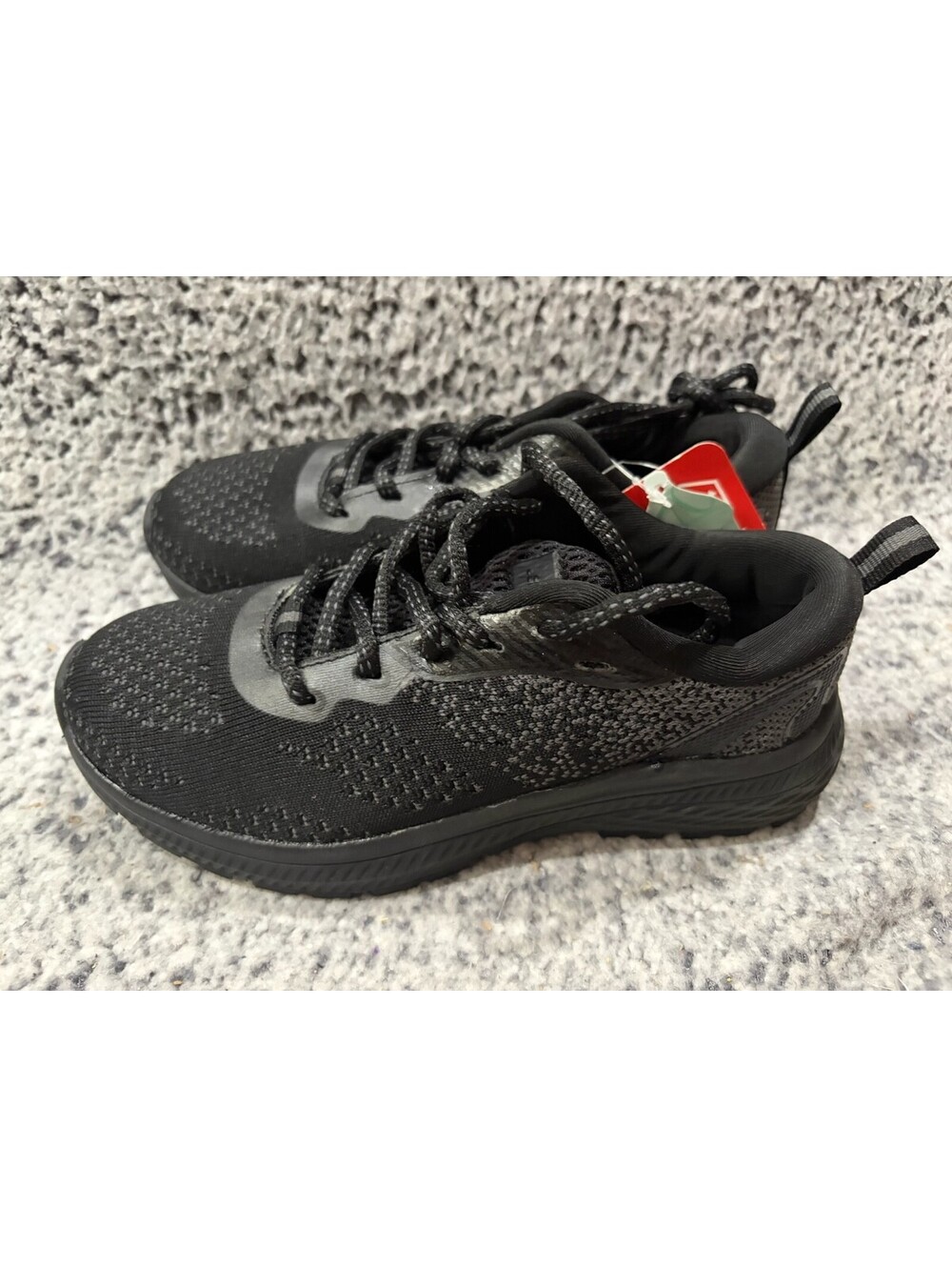 BCG Athletic Sneakers Kids Size 1.5 Black Mesh Lace Up Running Shoes New w Tags